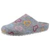 Clog ANISTON SHOES, Damen, Gr. 42, bunt (grau bunt), Filz, meliert, klassisch, Schuhe, Homeslipper, Hausschuh mit süßer Herzchen-Stickerei - NEUE KOLLEKTION