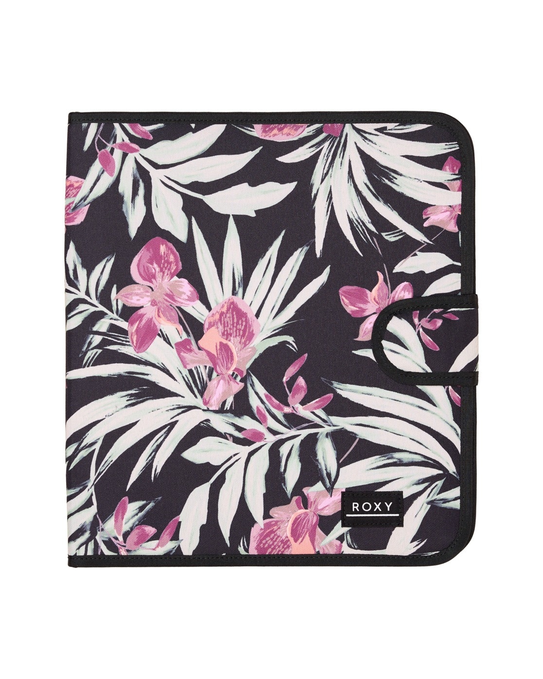 Strandtasche ROXY "What A Day", Damen, grau (anthrazit wind swept floral), 100% Polyester, Taschen Strandtasche