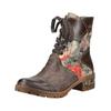 Schnürstiefelette LAURA VITA "LAURA VITA Stiefelette Lederimitat/Textil", Damen, Gr. 38, grau (taupe), Lederimitat, Textil, casual, Schuhe