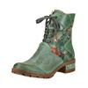 Schnürstiefelette LAURA VITA "LAURA VITA Stiefelette Lederimitat/Textil", Damen, Gr. 41, grün, Lederimitat, Textil, casual, Schuhe