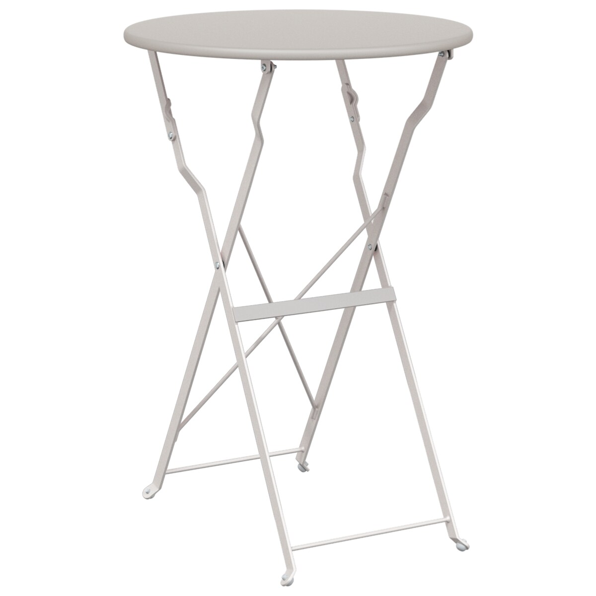 vidaXL Bistrotisch Klappbar Beige Ø50x71 cm Stahl Pulverbeschichtet Image