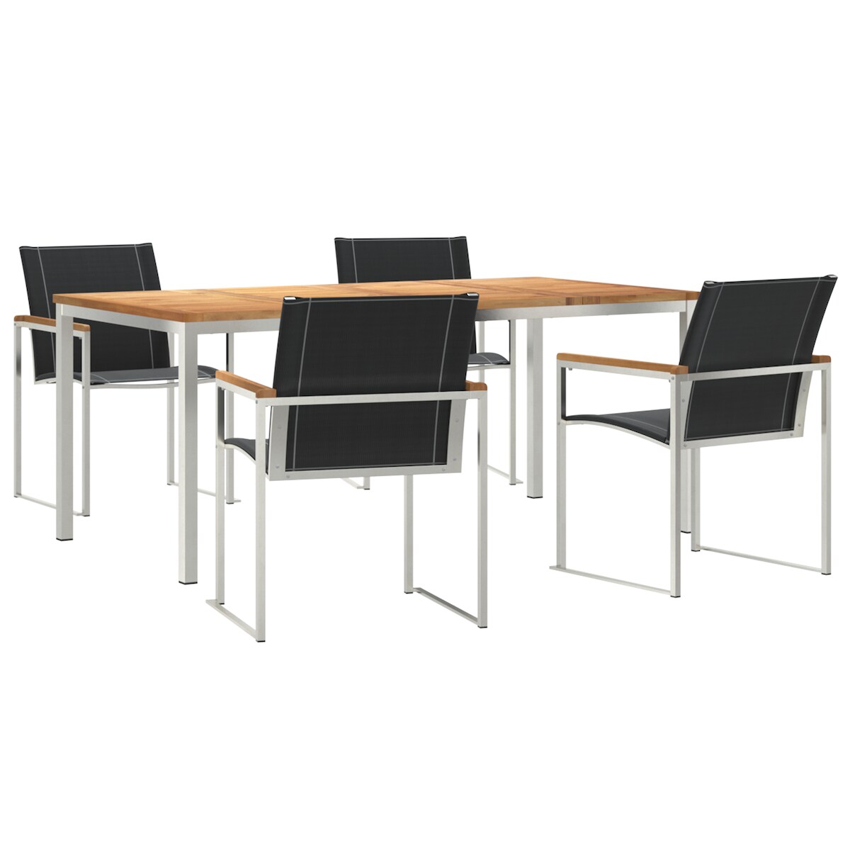 vidaXL 5-teiliges Garten Essset aus massivem Akazienholz Image