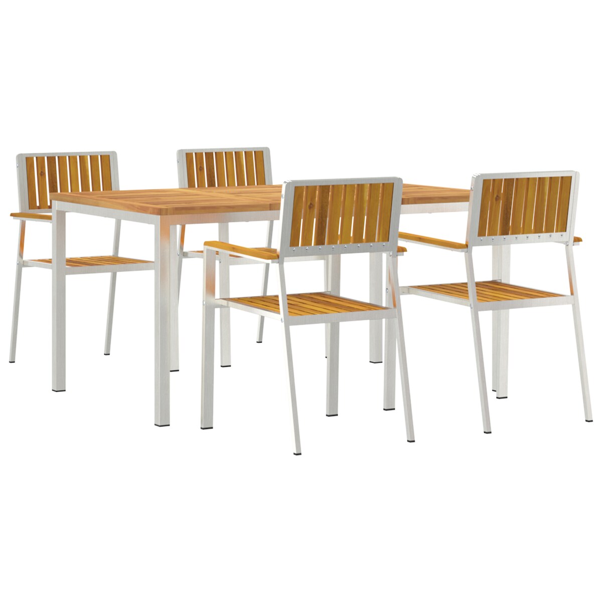 vidaXL 5-teilige Garten Essgruppe aus massivem Akazienholz Image