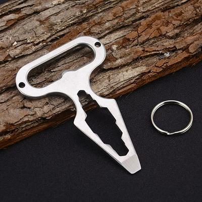 Outdoor Multifunctional Keychain EDC Self Defense Tool Mini Portable Spike Wrench Bottle Opener Compact Survival Gear for Camping Hiking Travel Use