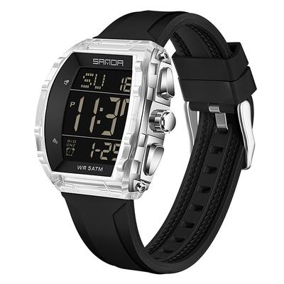 SANDA 6286 Wine Barrel Type Student Electronic Watch Multi functional Alarm Clock Student Electronic Digital Watch Alarm Clock