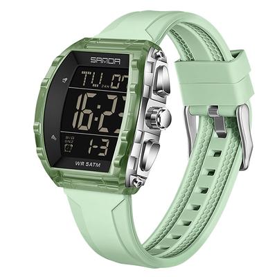 SANDA 6286 Wine Barrel Type Student Electronic Watch Multi functional Alarm Clock Student Electronic Digital Watch Alarm Clock