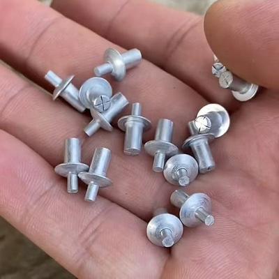 100pcs Drive Rivets, All-Aluminum Hammer-In Rivets Assortment, Flat Head Countersunk Expansion Rivets for Metal, Wood, Plastic Fastening, Durable Push-In Core Rivet Set