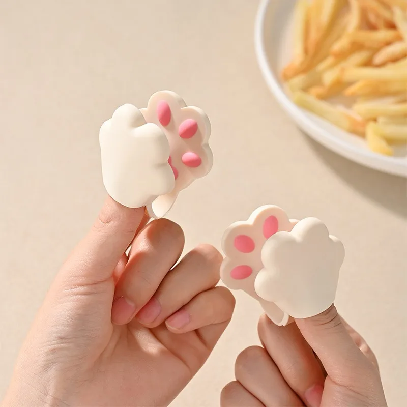 Pince à nourriture en silicone pour griffes de chat, pince à nourriture mignonne, pince à collation créative, gants coordonnants, doigtiers, fournitures de cuisine