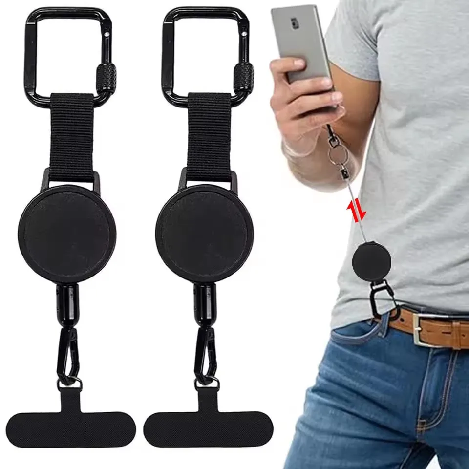 Support de téléphone antivol rétractable, lanière de sécurité pour Smartphone avec mousqueton, harnais Anti-chute pour randonnée, cyclisme, escalade