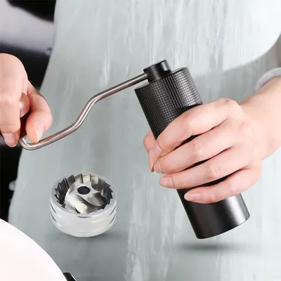 Professional Manual Coffee Grinder Upgrade All-metal Body Anti-slip Design Portable Grinder Burr Inside