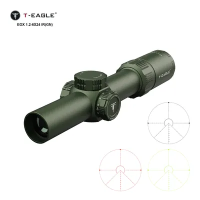 T-EAGLE EOX1.2-6 X24 IR Tactical Riflescope Hunting Spotting Rifle Scope Optical Collimator Air Gun Airsoft PCP Sight Green