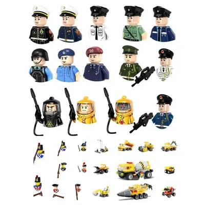 Spezielle Polizei Urban Traffic Police Baustein Special Force mit Weapo Schusswaffen Mini Puppe Modell Ziegel Jungen Geburtstagsgeschenke Image