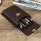 New Handmade Cowhide Pens Case Box with Remove Pen Tray Portable Pen Holder Office School Pencilcase Pouch Supplies Stationery