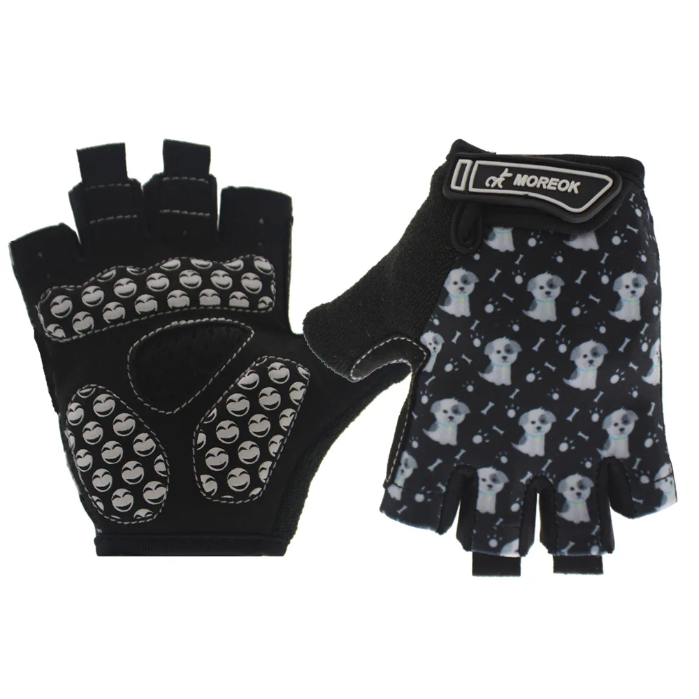 Kinder Radfahren Halbe Finger Handschuhe Jungen Mädchen Outdoor Sport Handschuhe Atmungsaktive Rutschfeste Gel Handschuhe Kinder Reiten Radfahren Handschuhe Image
