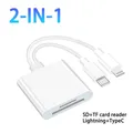 Lettore di schede OTG 2 in 1 Tipo C Lightning Doppia interfaccia Adattatore per scheda di memoria SD TF per PC portatile Lettore di schede iPhone Nessun APP richiede