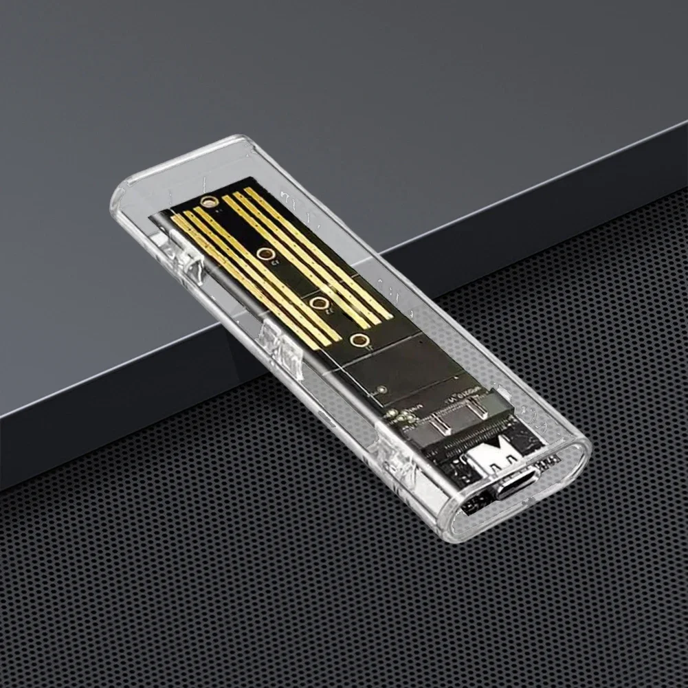 M.2 NGFF SATA Typ C 3.1 Transparentes externes SSD-Gehäuse 10 Gbit/s Festplattengehäuse Externer SSD-Adapter für 2230 2242 2260 2280 Image