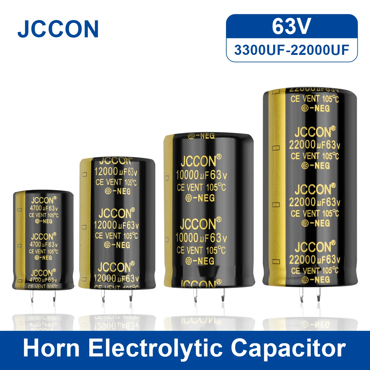 2Pcs JCCON Audio Elektrolytkondensator 63V 3300UF 4700UF 6800UF 10000UF 12000UF 15000UF 22000UF Low ESR Für Hifi Verstärker Image
