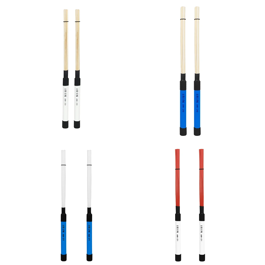 IRIN Trommelbürste, 2 Stück, Bündel, Trommelständer, Jazz-Drum-Trommel-Zubehör, professionelle Schlaginstrumente, Teile und Zubehör Image
