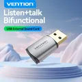 Vention Scheda audio Adattatore audio esterno USB con jack da 3,5 mm per PC portatile PS5 Cuffie Microfono Altoparlante Streaming Scheda audio USB