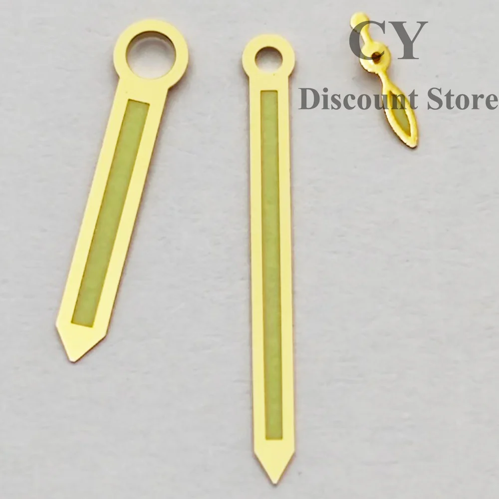 RICHUS ETA 6497 Golduhrzeiger, grün leuchtend, passend für ETA 6497 6498 ST3600 ST3620 Uhrwerk, Uhrenzubehör Image