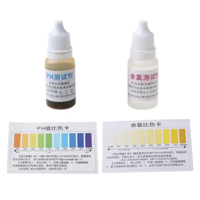 10ml Ph Test Liquid Kit with Test Card for Home Tap and Well Water Swimming Pool Liquid Hydroponics Easy to Operate M4YD