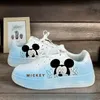 Disney Weiße Schuhe für Mädchen, PU-Leder, Cartoon-Mickey-Mouse-Schuhe, Mädchen-Baby, wasserdichte Sportschuhe, flache Größe 35–44