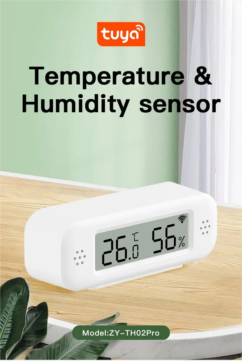 Tuya WiFi Mini Temperatur Feuchtigkeit Für Smart Home Thermometer Hygrometer APP Remote Alarm Arbeit mit Google Home Yandex Alexa Image