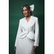 Coast Womens Lisa Tan Waisted Peplum Hem Jacket - White - Size 16 UK | Coast Sale | Discount Designer Brands