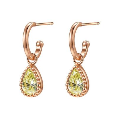 Hey Happiness August Geburtsstein Creolen aus 925 Sterlingsilber Rosegold 1 pair Damen Image
