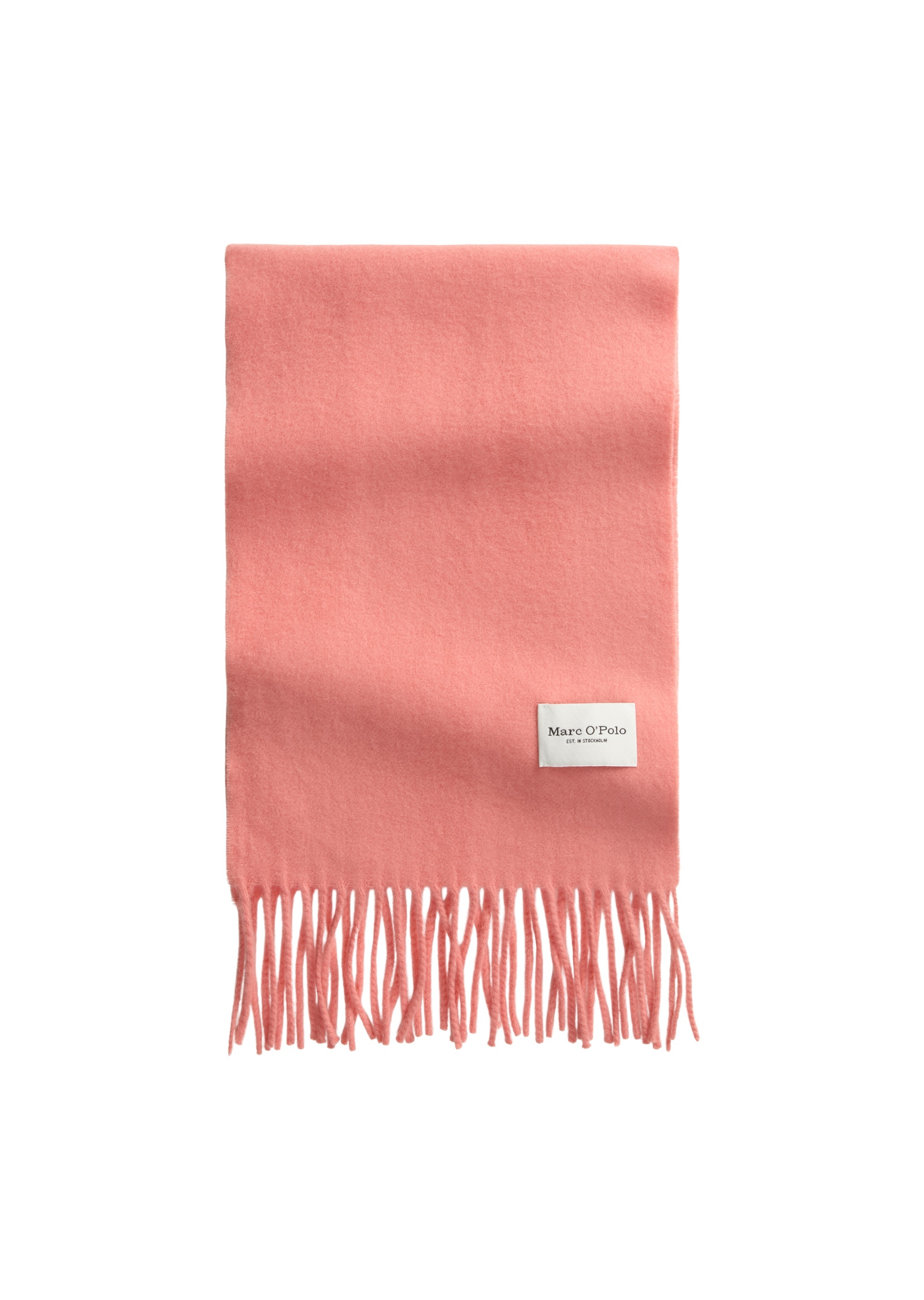 Fransentuch MARC O'POLO "aus softer Schurwolle", Damen, rosa (sunny rose), Obermaterial: 100% Schurwolle, unifarben, Modetücher Image