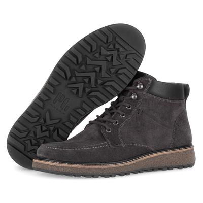 Schnürboots PIUS GABOR, Herren, Gr. 9 (43), schwarz (dunkelgrau, schwarz), Veloursleder, Glattleder, casual, Schuhe, Stiefelette, Komfortschuh, mit Kontrastnähten, G-Weite Image