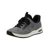 Sneaker RIEKER "Rieker Sneaker Lederimitat", Damen, Gr. 43, grau (grau, schwarz), Lederimitat, casual, Schuhe