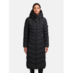 Steppmantel KHUJO "Ingram4-YM", Damen, Gr. XS (34), schwarz, Obermaterial: 100% Polyester; Innenfutter: 100% Nylon; Wattierung: 100% Polyester, modisch, tailliert ca. Mitte Wade, hoch geschlossener Ausschnitt, Langarm eng Bündchen, Mäntel, Langer...