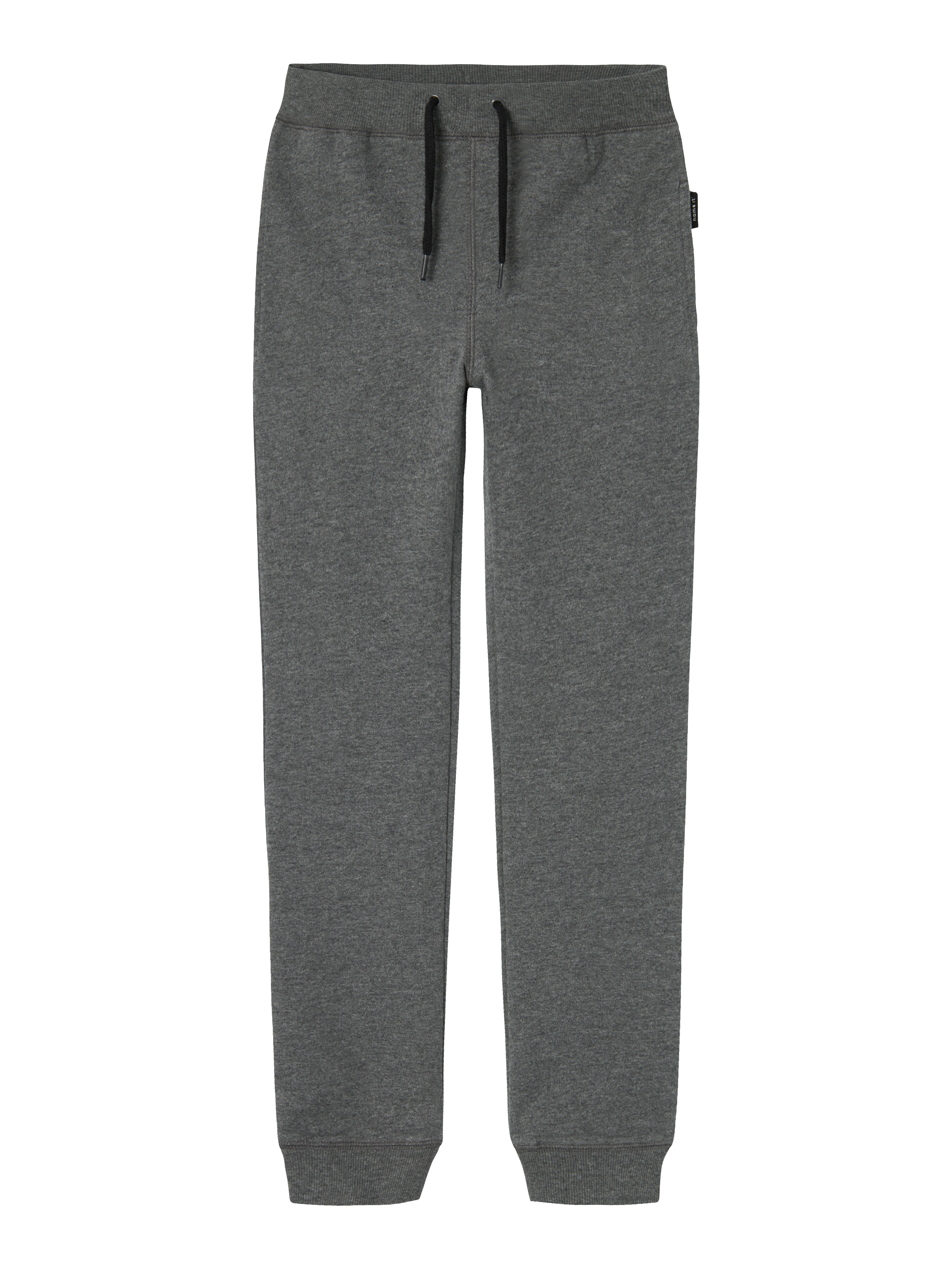 Jogginghose NAME IT "NKMSWEAT für Jungen mit verstellbarem Bund und Kordelzug", Jungen, Gr. 128, N-Gr, grau (dunkelgrau melange), Web, Obermaterial: 80% Baumwolle, 20% Polyester, unifarben, Casual, regular fit knöchellang, Hosen, unifarben, casual,... Image