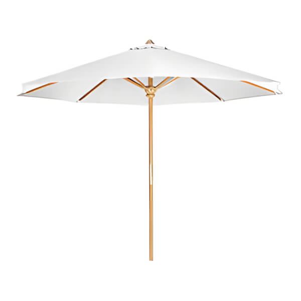 All Things Cedar White 10-Foot Teak Market Umbrella