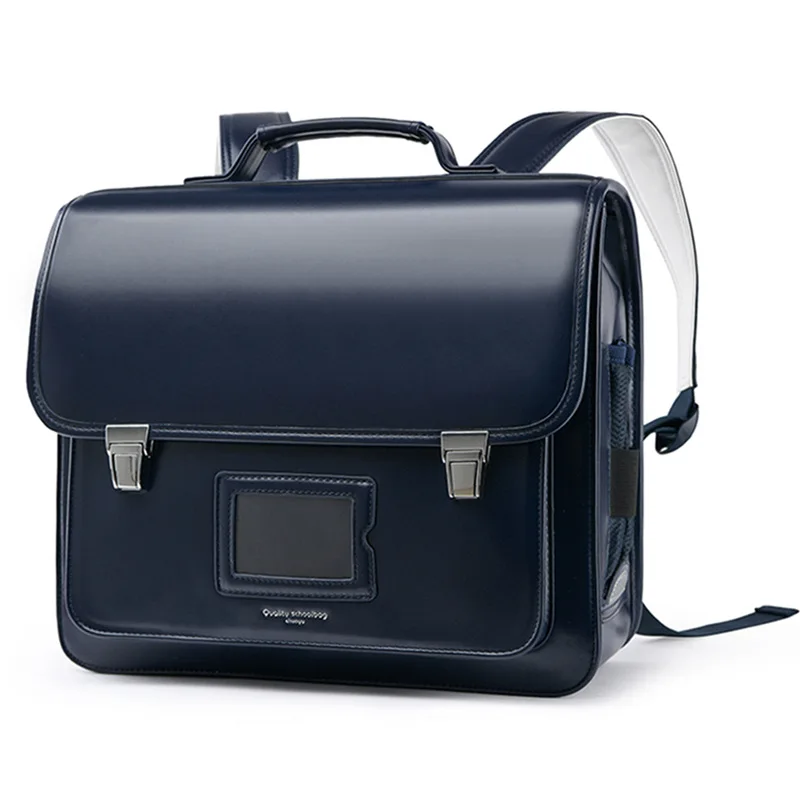 Cartables japonais élèves du primaire école sac à dos de luxe PU étanche sacs d'école horizontaux garçons filles Kawaii livre sac