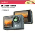 Action Camera 5K 4K 60FPS WiFi Anti-shake Doppio schermo 170 ° Telecamera sportiva impermeabile grandangolare da 30 m con telecomando