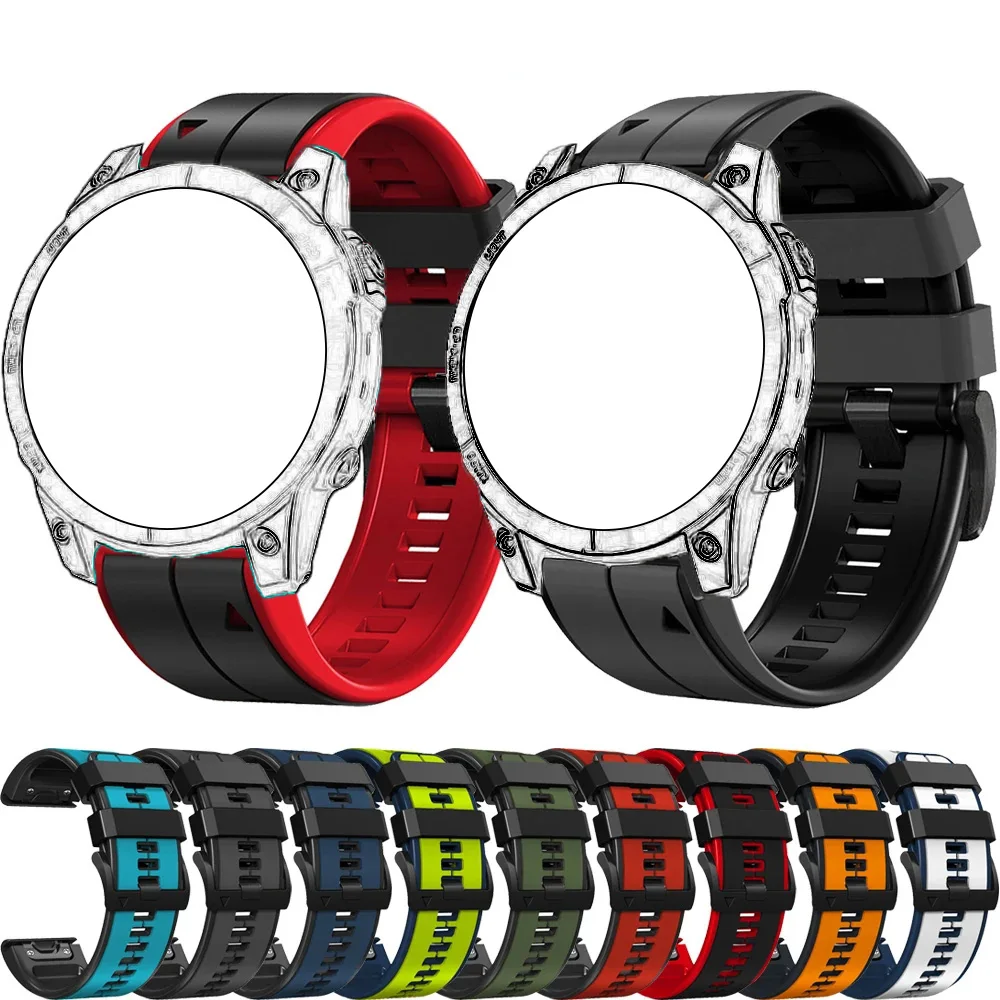 Silicona QuickFit 22/26mm Reloj inteligente Accesorio Für Garmin Fenix 8 47/51mm 7X 7 6X 6 Pro 5 5X Plus mk1 Epix Gen 2 Enduro2 Image