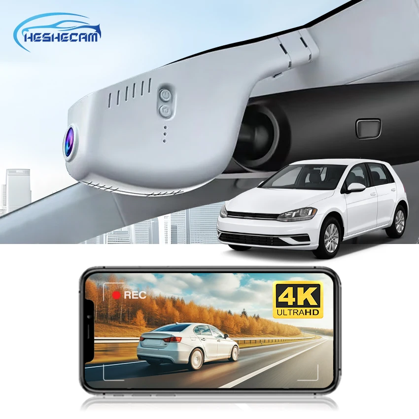 HESHECAM 4K Dash Cam für VW Golf GTIR (2015–2023), Original-HD-Nachtsicht, Weitwinkel, MK7/7,5/8 kompatibel Image