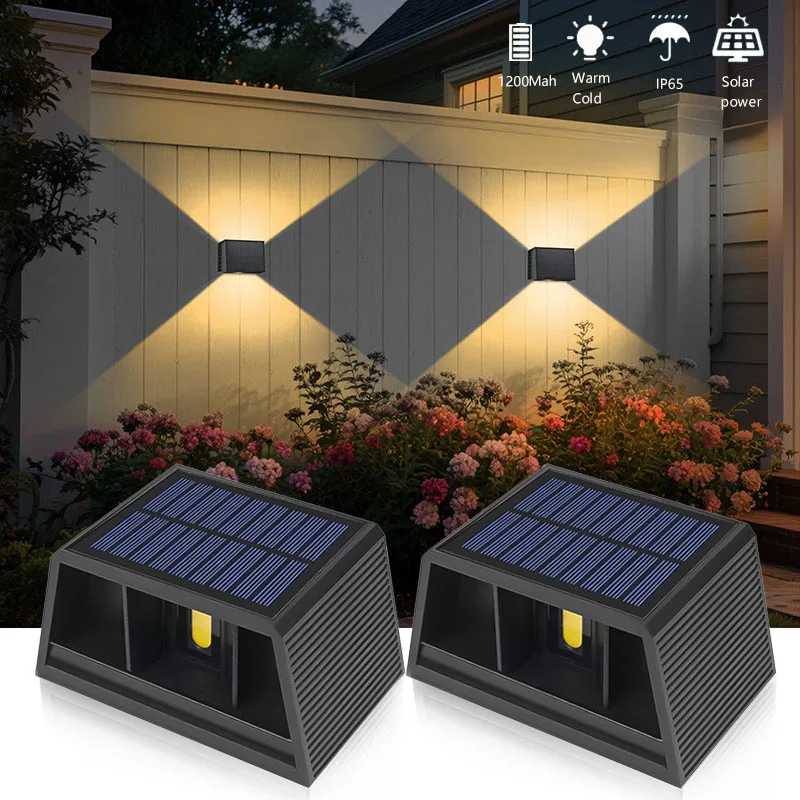LED Outdoor Solar Lichter Up Und Down Beleuchtung Wand Lampe Garten Decor Outdoor Solar Strahler Solar Powered Sonnenlicht Wandleuchte Image