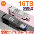Xiaomi 16TB USB 3.2 Flash Drive Metallo ad alta velocità U Disco Tipo-C Memory Stick Archiviazione impermeabile Trasferimento dati telefono PC Portatile
