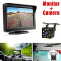 Kit telecamera di Backup per retrovisione per auto Monitor da 4.3 pollici con telecamera di retromarcia assistente di parcheggio per visione notturna a LED per Pickup per auto
