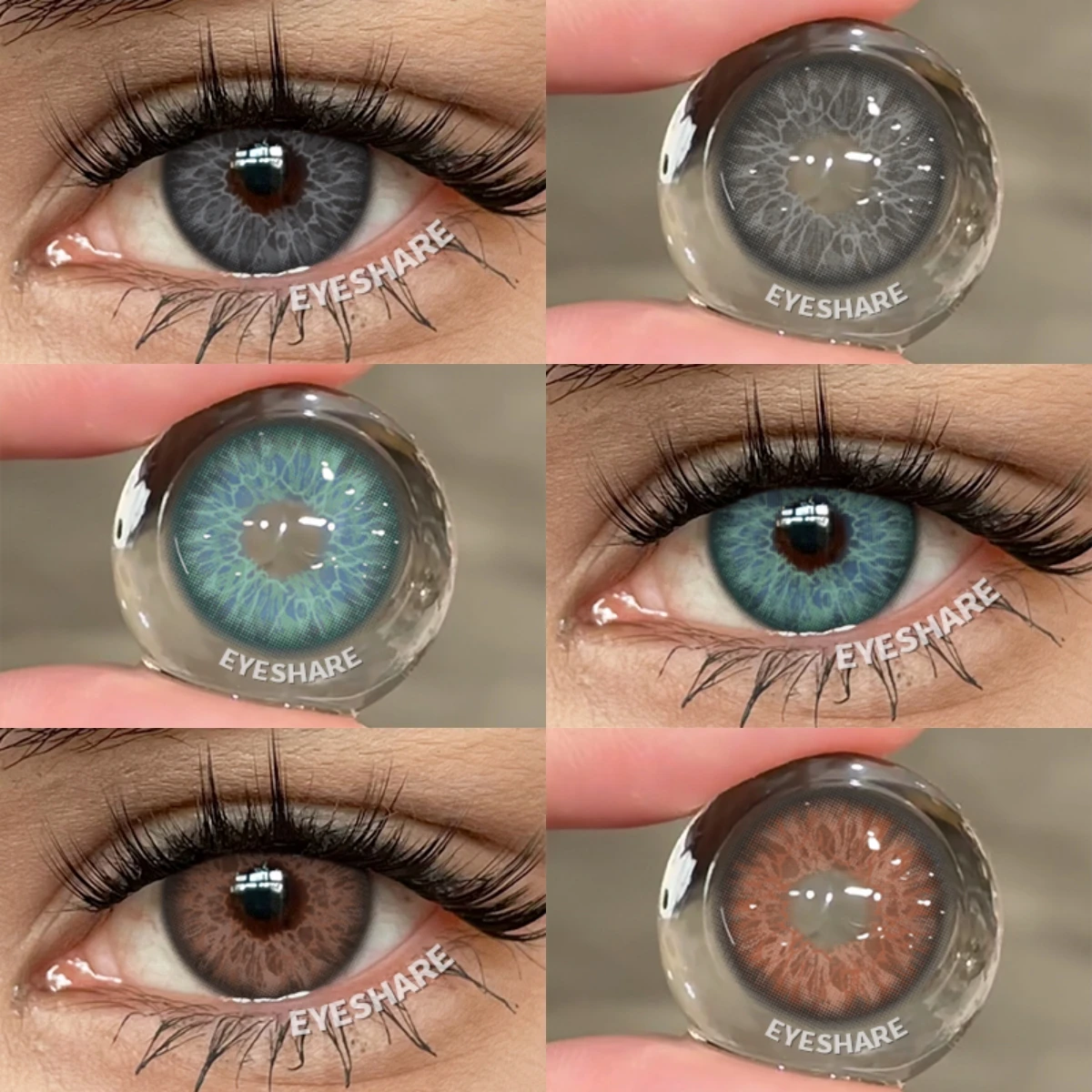 EYESHARE Neue farbige Kontaktlinse für Augen, modisch, blau, Schönheit, Schüler, graue Augenlinsen, braune Augen, kontaktgrüne Augenlinse, 6 Monate Image