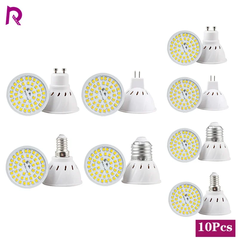 10 Stück/Set LED-Birne E27 E14 MR16 GU10 Lampe 48 60 80 LEDs 110V 220V 2835SMD Bombillas LED-Lampe Strahler Lampara LED Spot-Licht