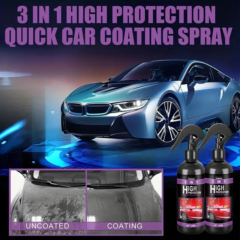 1 Stück 120 ml Keramik-Autobeschichtungsspray, langlebige Nano-Keramik-Beschichtung – schützt die Oberfläche der Autolackierung vor Umweltverschmutzung und Kratzern, Asphalt Image