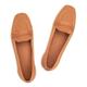 Frank Mully Womens Square Toe Loafers Comfortable Office Work Shoes Cute Penny Loafers Slip On Walking Driving, orange, 6.5 UK