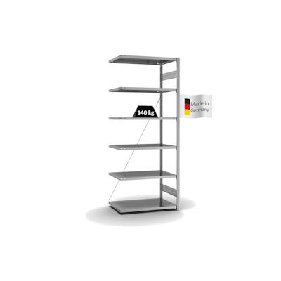 PROREGAL Fachbodenregal Stecksystem | Anbauregal | HxBxT 250x100x60cm | 6 Ebenen | Fachlast 140 kg | Einseitig nutzbar | Verzinkt Image