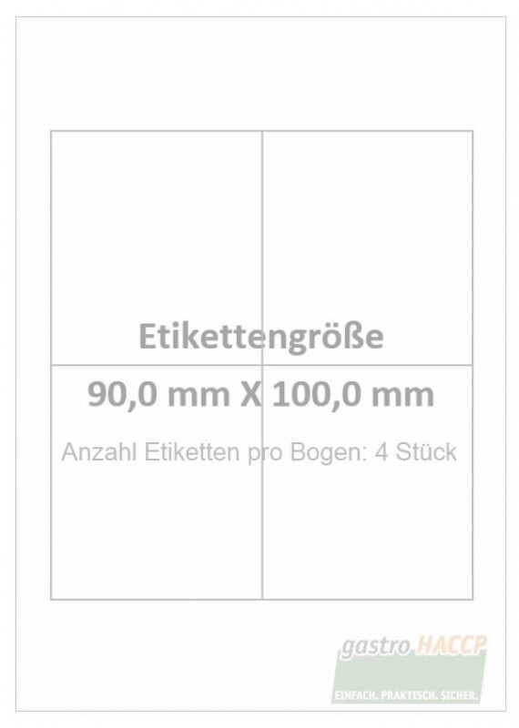 Wasser auflösbare Etiketten 90,0 x 100,0 mm(Anzahl Bögen /VPE: 25) Image
