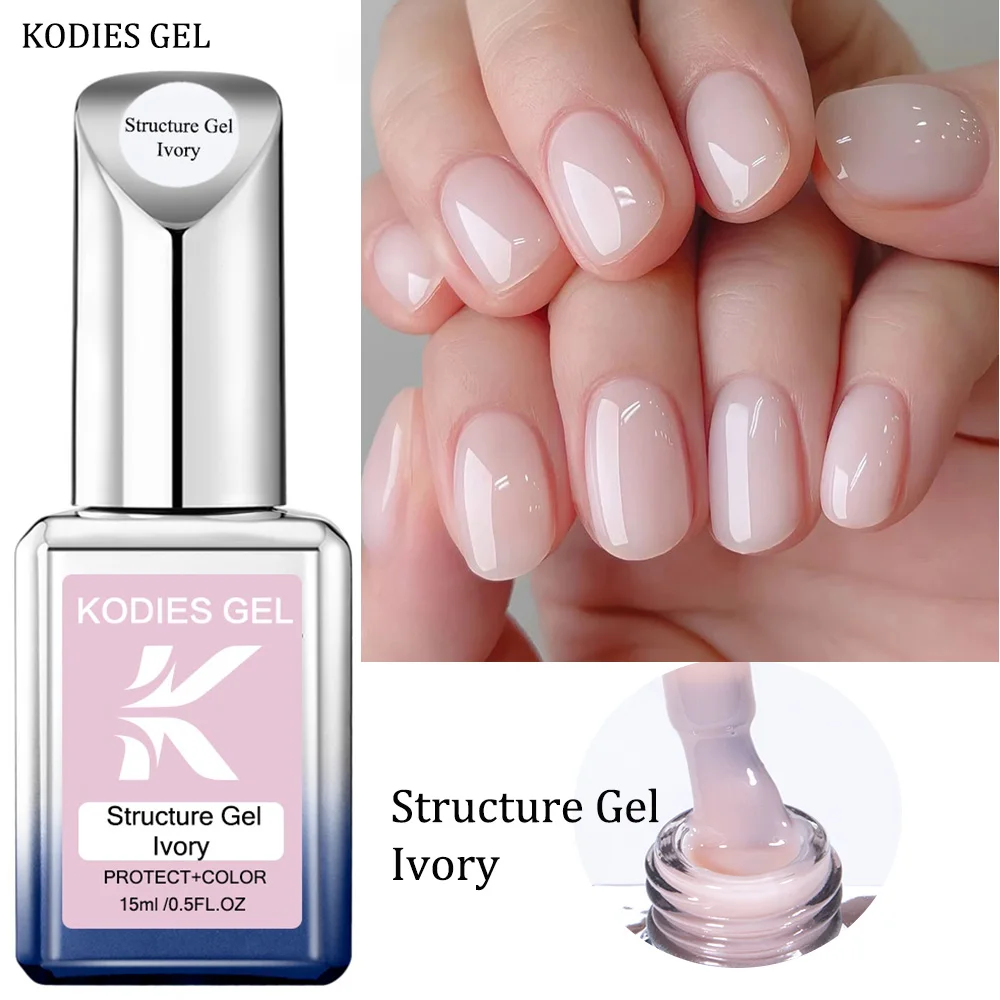 KODIES GEL Struktur Gummibasis Gel Nagellack Elfenbein Beige Nagelgel Lack Semi Permanent UV/LED Maniküre Nägel Kunst Salon Image