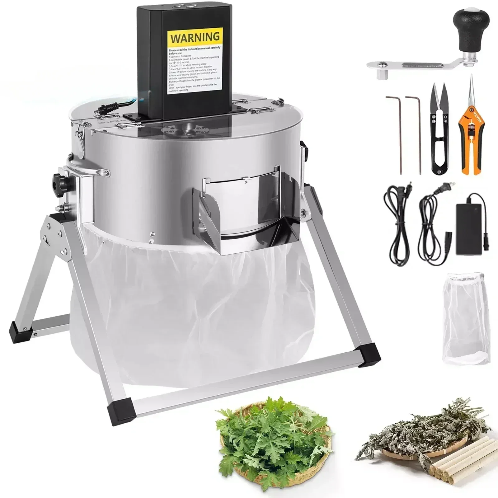 Bud Leaf Trimmer 16 Zoll elektrische und manuelle Hydrokultur-Trocken- oder Nasspflanzentrimmmaschine Twisted Spin Cut für Blumen, Blätter Image